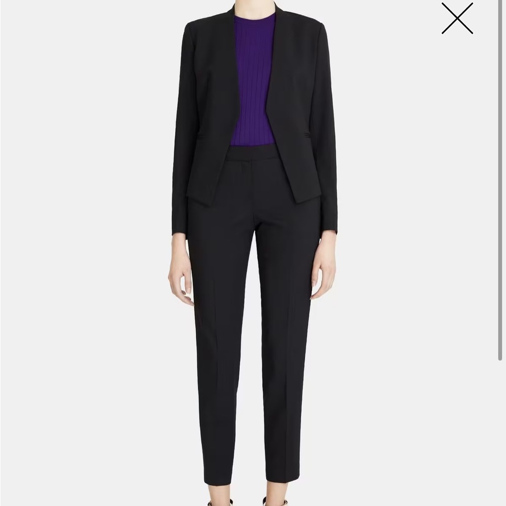 blue and black theory blazer